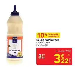 METRO Metro - sauce hamburger offre