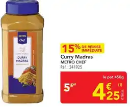 METRO Curry madras metro chef offre