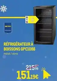 METRO Metro - réfrigérateur à boissons gpc1088 offre