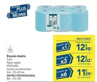 METRO Dim - essuie-mains offre