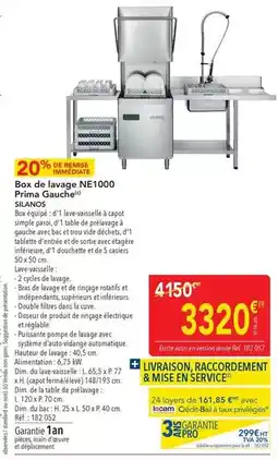 METRO Silanos - box de lavage ne1000 prima gaucher offre