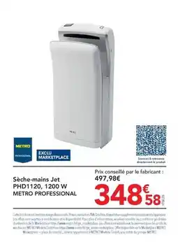 METRO Metro - sèche-mains jet phd1120,1200 w offre