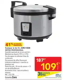 METRO Metro - cuiseur à rís 4 l grc1008 offre