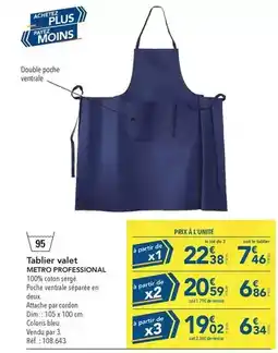 METRO Metro - tablier valet offre