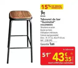 METRO Dim - tabouret de bar gunmetal offre
