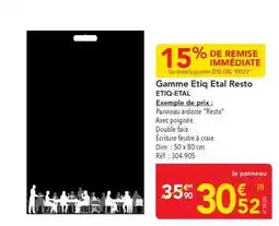 METRO Dim - gamme etio etal resto etio-etal offre