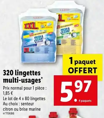 Lidl 320 lingettes multi-usages offre