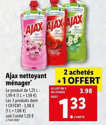 Lidl Ajax nettoyant ménager offre