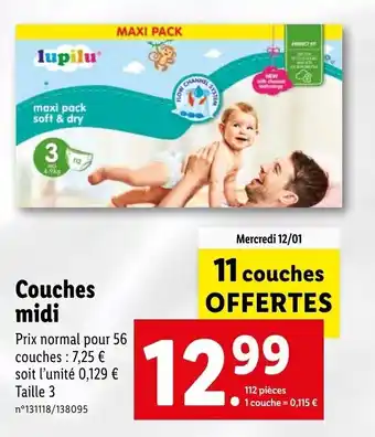Lidl Couches midi offre