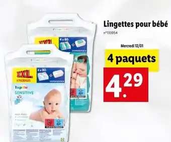 Lidl Lingettes pour bébé offre