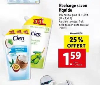 Lidl Recharge savon liquide offre