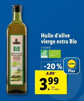 Lidl Huile d'olive vierge extra bio offre