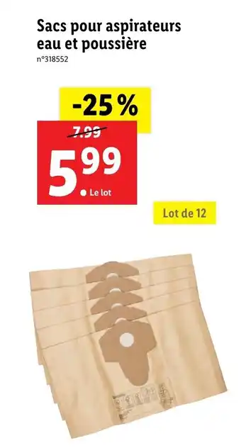 Sacs pour aspirateurs eau et poussière