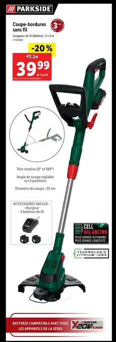 Lidl Coupe-bordures sans fil offre