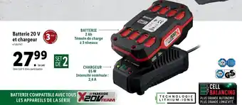 Lidl Batterie 20 V et chargeur offre