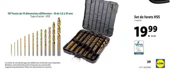 Lidl Set de forets HSS offre