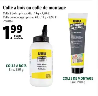 Lidl Colle à bois ou colle de montage offre