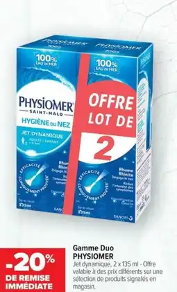 Carrefour maPara parapharmacie Gamme duo physiomer offre