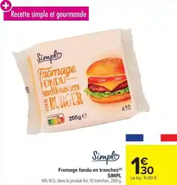 Carrefour Market Fromage fondu en tranches simpl offre