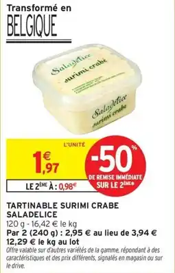 Intermarché Hyper Tartinable surimi crabe saladelice offre
