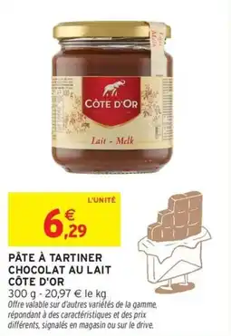 Intermarché Hyper Pâte à tartiner chocolat au lait côte d'or offre