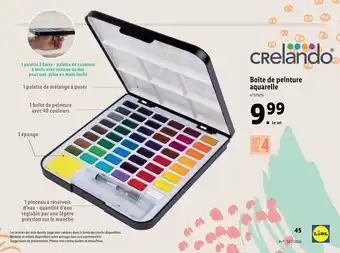 Lidl Boite de peinture aquarelle offre