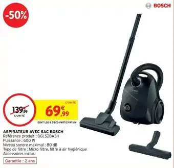 Intermarché Aspirateur avec sac bosch offre