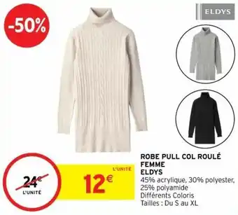 Intermarché Robe pull col roulé femme eldys offre