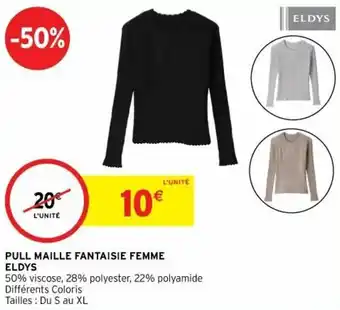 Intermarché Pull maille fantaisie femme eldys offre