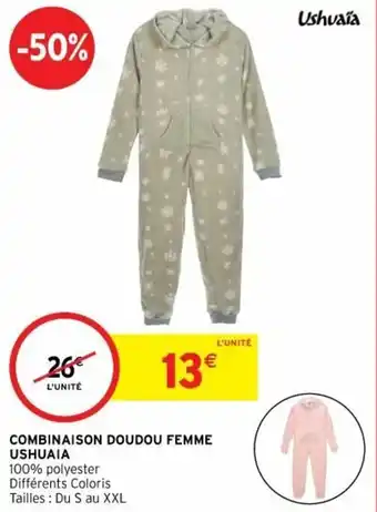 Intermarché Combinaison doudou femme ushuaia offre