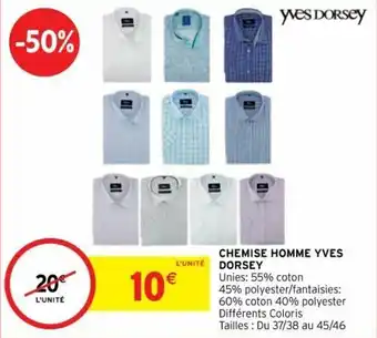 Intermarché Chemise homme yves dorsey offre