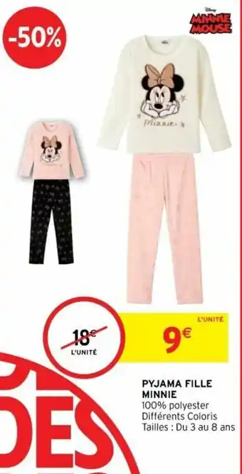 Intermarché Pyjama fille minnie offre