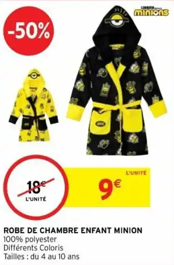 Intermarché Robe de chambre enfant minion offre