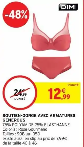 Soutien-gorge avec armatures generous