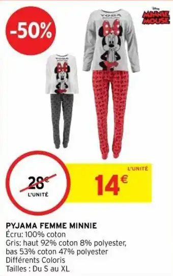 Intermarché Pyjama femme minnie offre