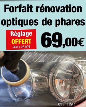 Autobacs Forfait rénovation optiques de phares offre