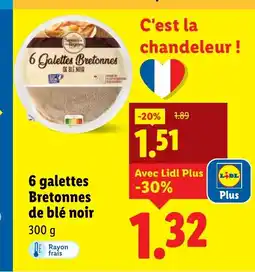 Lidl 6 galettes Bretonnes de blé noir offre
