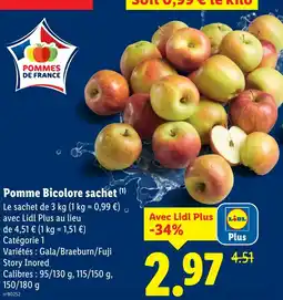 Lidl Pomme Bicolore sachet offre
