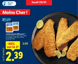 Lidl 5 petits poissons MSC panés offre