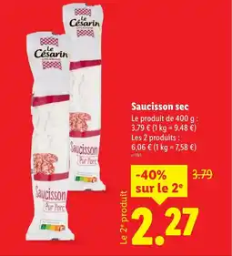 Lidl Saucisson sec offre