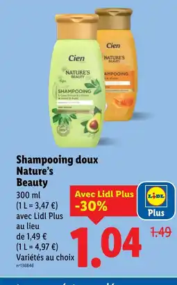 Lidl Shampooing doux Nature's Beauty offre