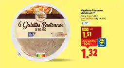 Lidl 6 galettes Bretonnes de blé noir offre