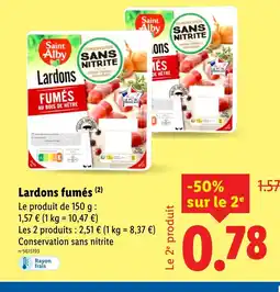 Lidl Lardons fumés offre