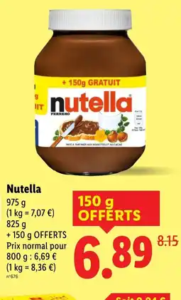 Lidl NUTELLA offre