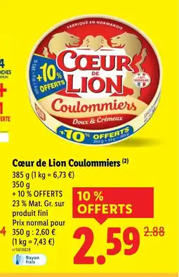 Lidl COEUR DE LION Coulommiers offre