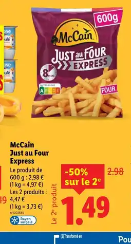 Lidl MCCAIN Just au Four Express offre