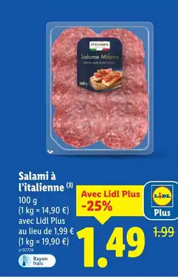 Lidl Salami à l'italienne offre