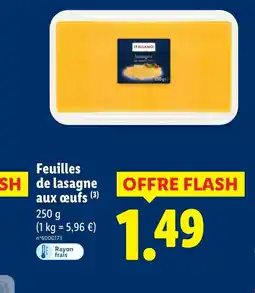 Lidl Feuilles de lasagne aux œufs offre