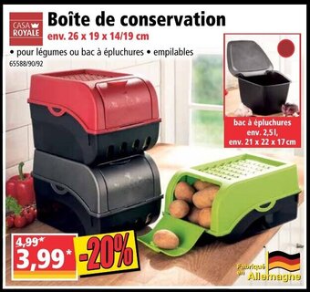 Norma Boîte de conservation offre