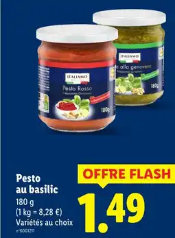 Lidl Pesto au basilic offre